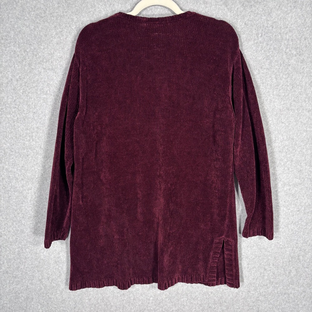 Vintage Express Tricot Burgundy Chenille Sweater Tunic‎ Medium SOFT Cozy Comfy - Picture 8 of 9